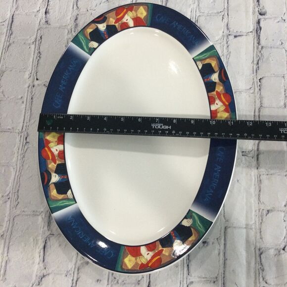 Sango Serving Platter Cafe Americana Oval 16” approx. #4911 - Picture 9 of 9